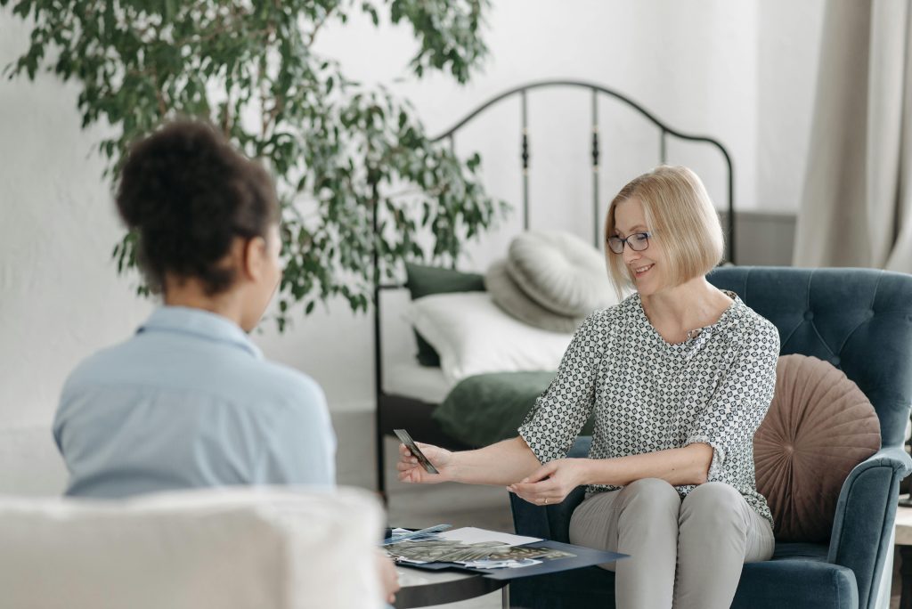Woman in a therapy session discussing why therapy might not be working.